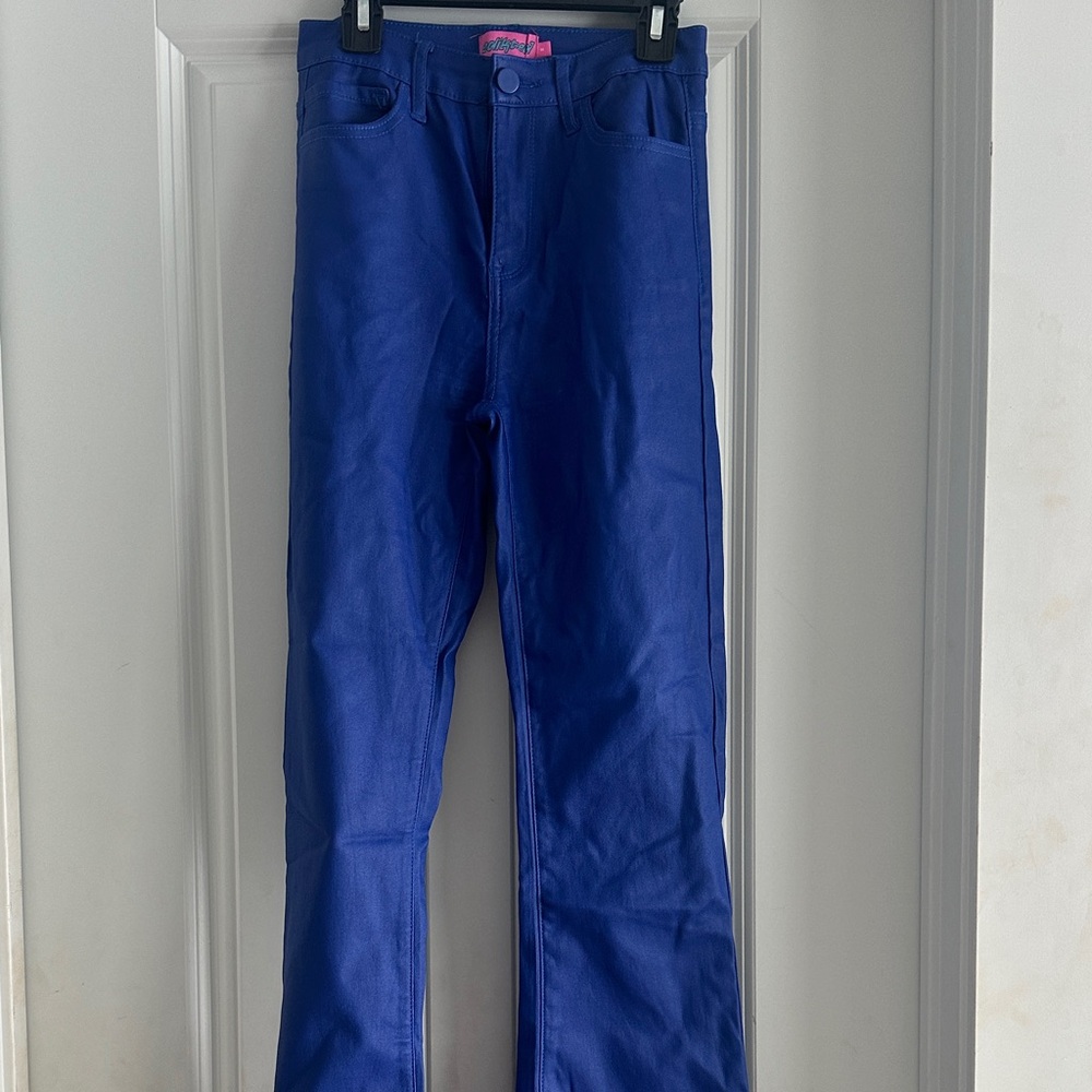 Edikted Blue Boot Cut Pants